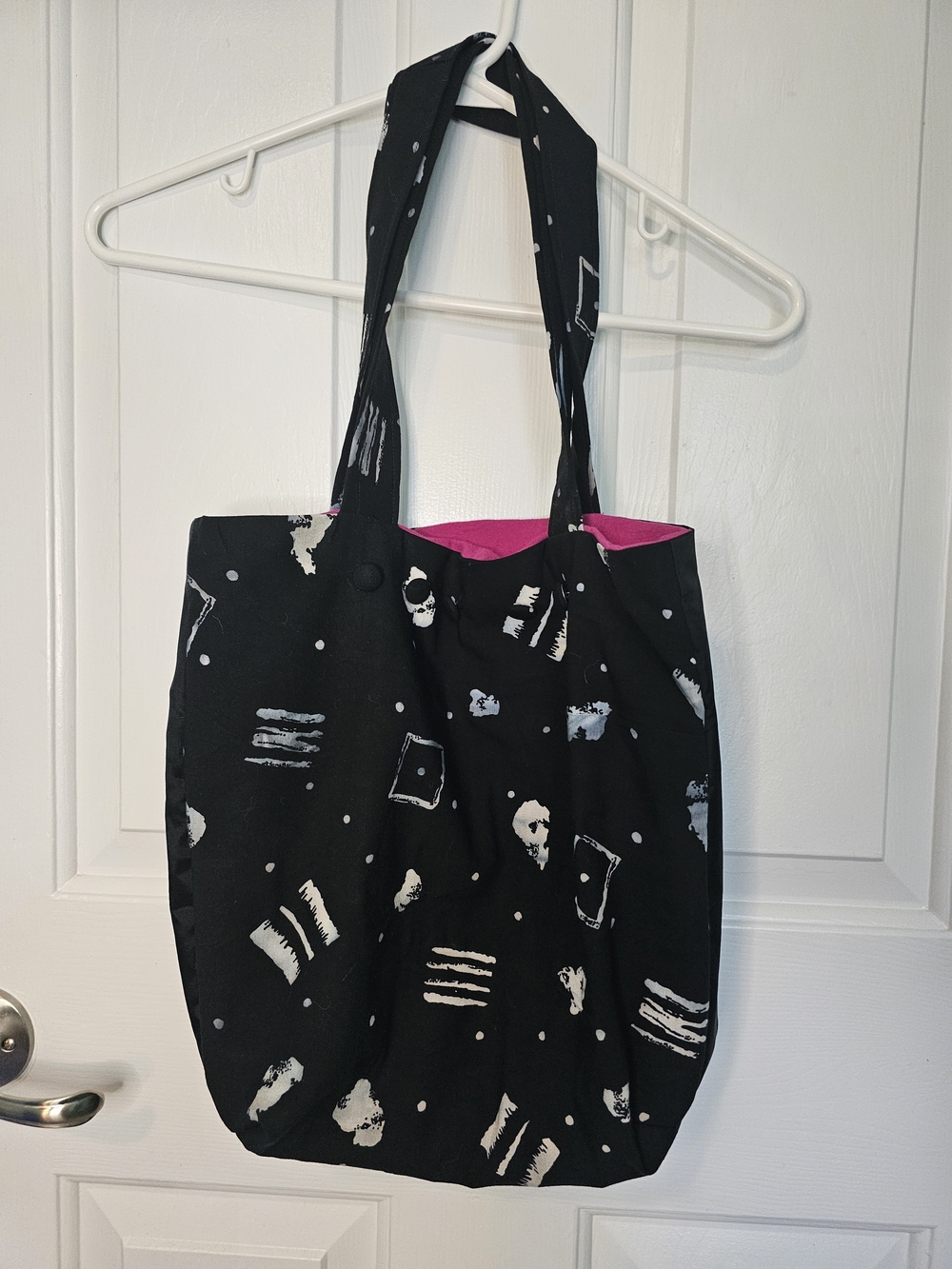 Coriander & Cumin Handmade Patterned Tote Bag with Magenta Lining OS